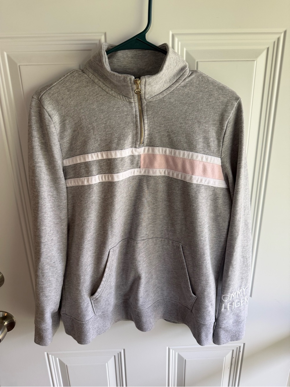 Tommy Hilfiger Gray Quarter-Zip Sweatshirt size M